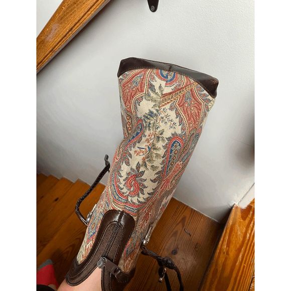 Brighton Pheasant Tapestry and Leather Weekender Tote - RARE Collectors Purse - Picture 7 of 13